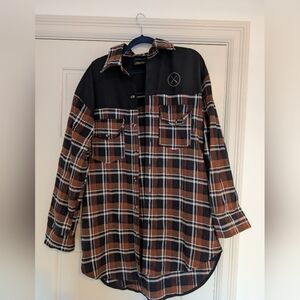 Canoe Lake Black and Brown Plaid Shirt